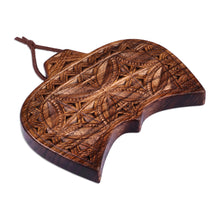 Load image into Gallery viewer, Geometric-Patterned Walnut Wood Daghdghan Wall Decor - Double Amulet | NOVICA