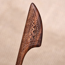 Load image into Gallery viewer, Hand-Carved Traditional Dark Brown Walnut Wood Hair Pin - Sylvan Queen | NOVICA
