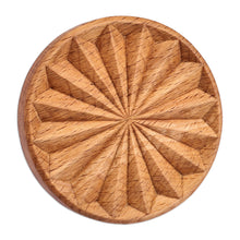Load image into Gallery viewer, Hand-Carved Round Floral Beechwood Cookie Press - Sweetly Floral | NOVICA