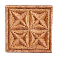 Load image into Gallery viewer, Hand-Carved Square Diamond-Patterned Beechwood Cookie Press - Delicious Diamond | NOVICA