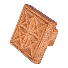 Load image into Gallery viewer, Hand-Carved Square Diamond-Patterned Beechwood Cookie Press - Delicious Diamond | NOVICA