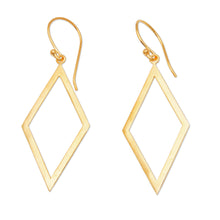Load image into Gallery viewer, Kite-Shaped 18k Gold-Plated Brass Dangle Earrings from Bali - Kite Fest | NOVICA