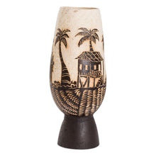 Load image into Gallery viewer, Handcrafted Dried Gourd Caribbean Town Decorative Accent - Caribbean Landscape | NOVICA