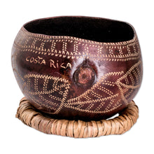 Load image into Gallery viewer, Hand-Carved Floral Dried Gourd Decorative Accent - Floral Essence | NOVICA