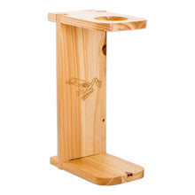 Load image into Gallery viewer, Frog-Themed Pinewood Single-Serve Drip Coffee Stand - Lucky Scents | NOVICA