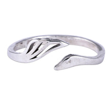 Load image into Gallery viewer, High-Polished Wing-Themed Sterling Silver Wrap Ring - Celestial Dimension | NOVICA