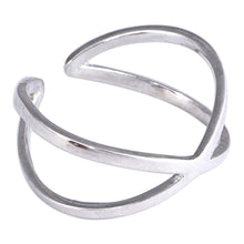 Load image into Gallery viewer, High-Polished Modern Abstract Sterling Silver Wrap Ring - Cosmic Dimension | NOVICA