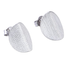 Load image into Gallery viewer, Sterling Silver Drop Earrings with Sandblasted Finish - Split Symmetry | NOVICA