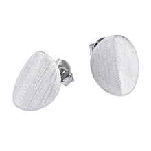 Load image into Gallery viewer, Sterling Silver Drop Earrings with Sandblasted Finish - Split Symmetry | NOVICA