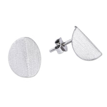 Load image into Gallery viewer, Sterling Silver Drop Earrings with Sandblasted Finish - Split Symmetry | NOVICA