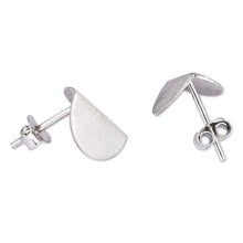 Load image into Gallery viewer, Sterling Silver Drop Earrings with Sandblasted Finish - Split Symmetry | NOVICA