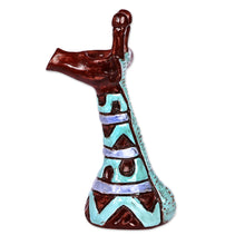 Load image into Gallery viewer, Wavy Purple and Blue Ceramic Giraffe Sculpture from Armenia - Wavy Giraffe | NOVICA