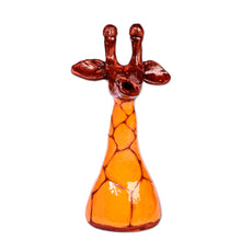Load image into Gallery viewer, Yellow and Brown Ceramic Giraffe Sculpture from Armenia - Joyous Giraffe | NOVICA