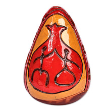 Load image into Gallery viewer, Hand-Painted Pomegranate-Themed Ceramic Candleholder - Pomegranate Light | NOVICA
