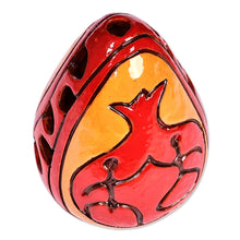 Load image into Gallery viewer, Hand-Painted Pomegranate-Themed Ceramic Candleholder - Pomegranate Light | NOVICA