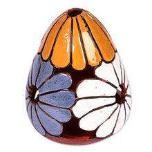 Load image into Gallery viewer, Hand-Painted Floral Colorful Ceramic Candleholder - Bloom Light | NOVICA