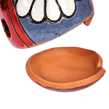 Load image into Gallery viewer, Hand-Painted Floral Blue and White Ceramic Candleholder - Pure Light | NOVICA