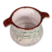 Load image into Gallery viewer, Handcrafted Classic Ceramic Vase in Green and Grey - Classic Epoch | NOVICA