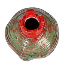 Load image into Gallery viewer, Handcrafted Pomegranate-Shaped Green Ceramic Decorative Vase - Vital Passion | NOVICA