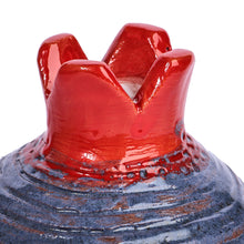 Load image into Gallery viewer, Handcrafted Pomegranate-Shaped Blue Ceramic Decorative Vase - Bewitched Passion | NOVICA