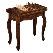 Load image into Gallery viewer, Hand-Carved Beechwood Chess and Backgammon Set - Table of the Sages | NOVICA