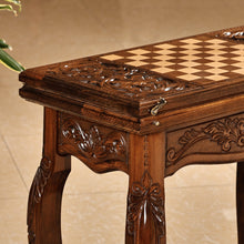 Load image into Gallery viewer, Hand-Carved Beechwood Chess and Backgammon Set - Table of the Sages | NOVICA