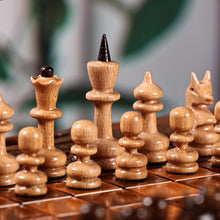 Load image into Gallery viewer, Wood Chess & Backgammon Board Game Set with Storage Bag - Double the Amusement | NOVICA