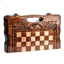 Load image into Gallery viewer, Handmade Beechwood Chess and Backgammon Board Game Set - Double the Happiness | NOVICA