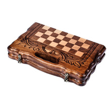 Load image into Gallery viewer, Handmade Beechwood Chess and Backgammon Board Game Set - Double the Happiness | NOVICA