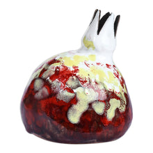 Load image into Gallery viewer, Hand-Painted Red and White Ceramic Pomegranate Figurine - Commitment Charm | NOVICA