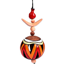 Load image into Gallery viewer, Traditional Painted Warm-Toned Ceramic Daghdghan Wall Accent - Fire Daghdghan | NOVICA
