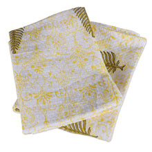 Load image into Gallery viewer, 2 Cotton Dish Towels with Hand-Block Printed Leaf Motifs - Leaf Splendor | NOVICA
