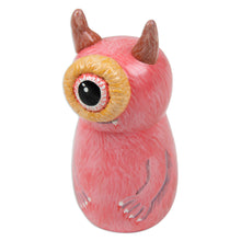 Load image into Gallery viewer, Hand-Painted Whimsical Pink Recycled Teak Ogre Figurine - Pink Ogre | NOVICA