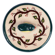 Load image into Gallery viewer, Hand-Painted Glazed Ceramic Jewelry Box with Bird Accent - Feathered Friend | NOVICA