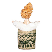 Load image into Gallery viewer, Handmade & Painted Glazed Angel and Heart Ceramic Sculpture - Angel with Heart | NOVICA