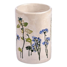 Load image into Gallery viewer, Glazed Ceramic Vase with Hand-Painted Ladybug & Floral Motif - Ladybug Splendor | NOVICA