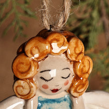 Load image into Gallery viewer, Hand-Painted Glazed Ceramic Angel Ornament from Armenia - Sleeping Angel | NOVICA