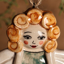 Load image into Gallery viewer, Hand-Painted Glazed Ceramic Angel and Heart Ornament - Heart-Warming Angel | NOVICA