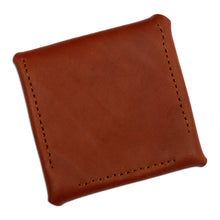Load image into Gallery viewer, Men's Modern Geometric Coffee Leather Coin Holder - Modern Collective | NOVICA