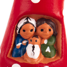 Load image into Gallery viewer, Hand-Painted Tree-Shaped Floral Ceramic Sculpture in Red - The Vibrant Tree Family | NOVICA