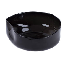 Load image into Gallery viewer, Eco-Friendly Black Handblown Glass Salad Bowl from Mexico - Dark Delicacies | NOVICA
