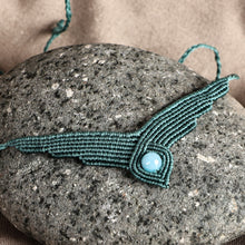 Load image into Gallery viewer, Handmade Macrame Long Pendant Necklace with Amazonite Stone - Vibrant Glamor | NOVICA