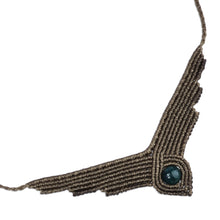 Load image into Gallery viewer, Handmade Macrame Long Pendant Necklace with Jasper Stone - Refined Glamor | NOVICA