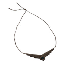 Load image into Gallery viewer, Handmade Macrame Long Pendant Necklace with Jasper Stone - Refined Glamor | NOVICA