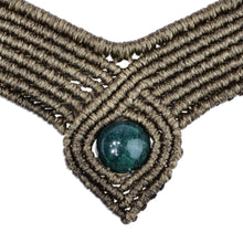 Load image into Gallery viewer, Handmade Macrame Long Pendant Necklace with Jasper Stone - Refined Glamor | NOVICA