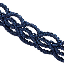 Load image into Gallery viewer, Topaz Macrame Choker Necklace Handmade in Blue Cotton Cords - Stylish Azure | NOVICA
