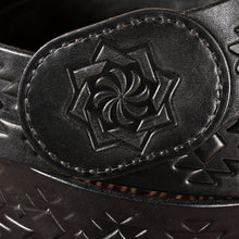Load image into Gallery viewer, Men's Handcrafted Classic Black 100% Leather Belt - Shadow Icon | NOVICA