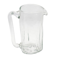 Load image into Gallery viewer, Hand Blown Eco-Friendly Recycled Glass Pitcher from Mexico - Garden Relaxation | NOVICA