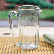 Load image into Gallery viewer, Hand Blown Eco-Friendly Recycled Glass Pitcher from Mexico - Garden Relaxation | NOVICA