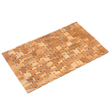 Load image into Gallery viewer, Handcrafted Geometric Natural Brown Teak Wood Mat from Bali - Forest's Cobblestone | NOVICA